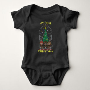 Cartoon Cross-Stitch HOGWARTS™ First Christmas Baby Bodysuit