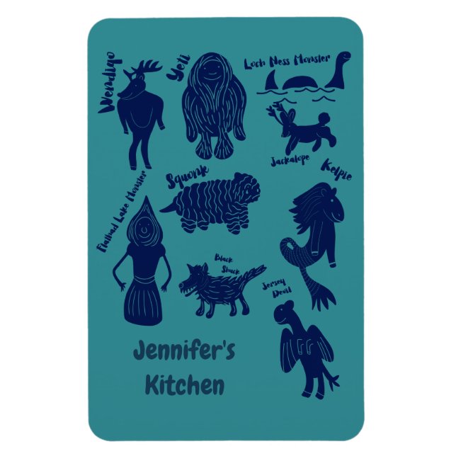 Cartoon Cryptids Cryptozoology Guide Personalized  Magnet (Vertical)