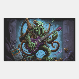 Cartoon Cthulhu Rock 'n Roll  Sticker