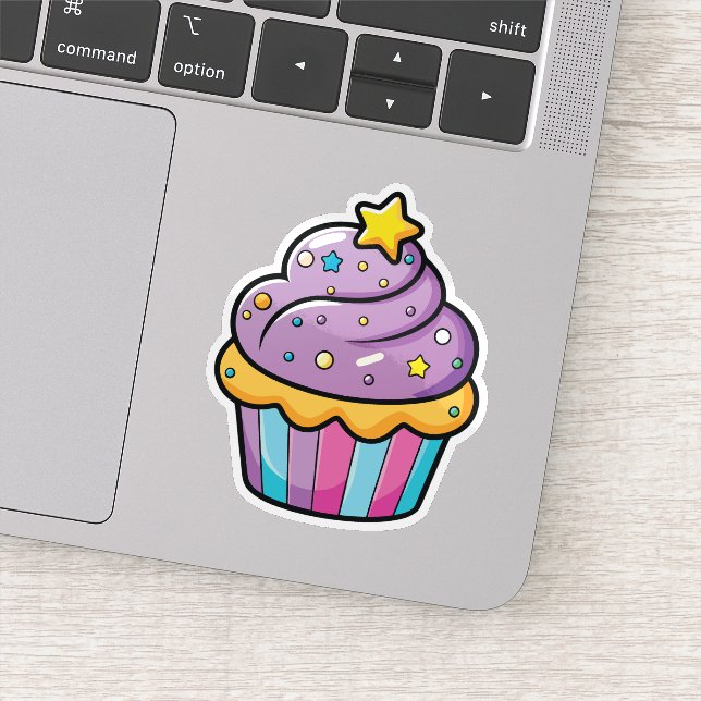 Cartoon Cupcake Sticker (Detail)