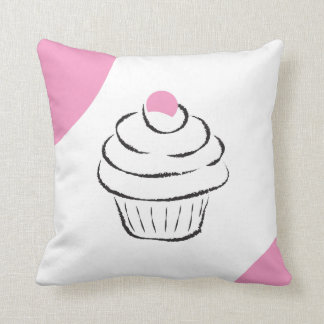 Cartoon Cupcake Throw Pillow