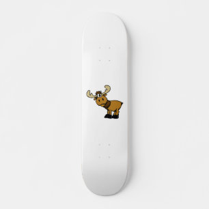 Cartoon Curious moose choose background colour Skateboard