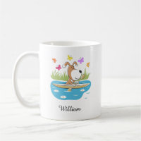 Cartoon Cute Dog Puppy Kayaking Kayak Water Sport