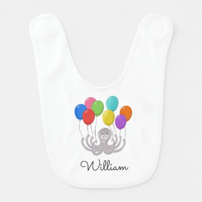 Cartoon Cute Funny Octopus Colorful Balloons
