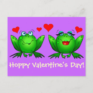 Cartoon Cute Grenouilles Carte Postale Hoppy Valen