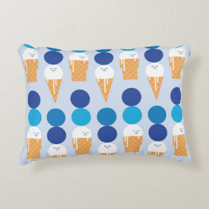 Cartoon cute ice cream seamless pattern design. Vi Accent Pillow