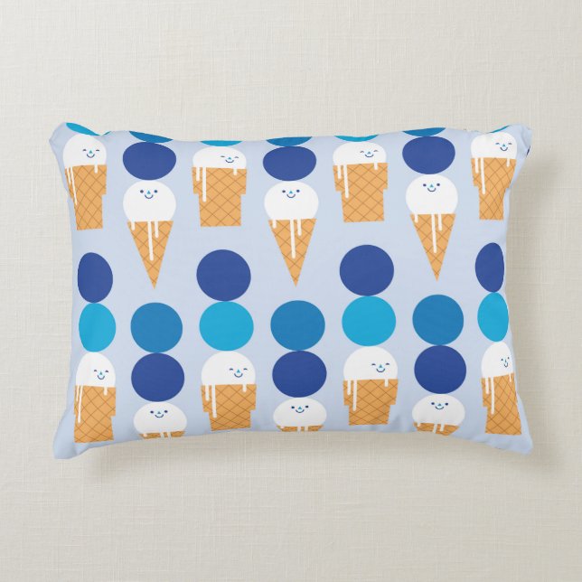 Cartoon cute ice cream seamless pattern design. Vi Accent Pillow (Front)