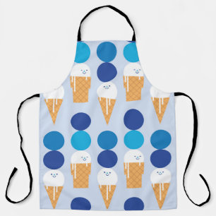 Cartoon cute ice cream seamless pattern design. Vi Apron