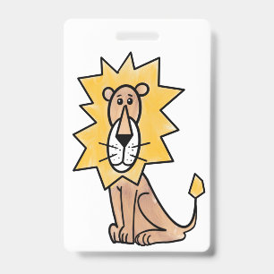 cartoon cute lion kids retro safari jungle animal badge