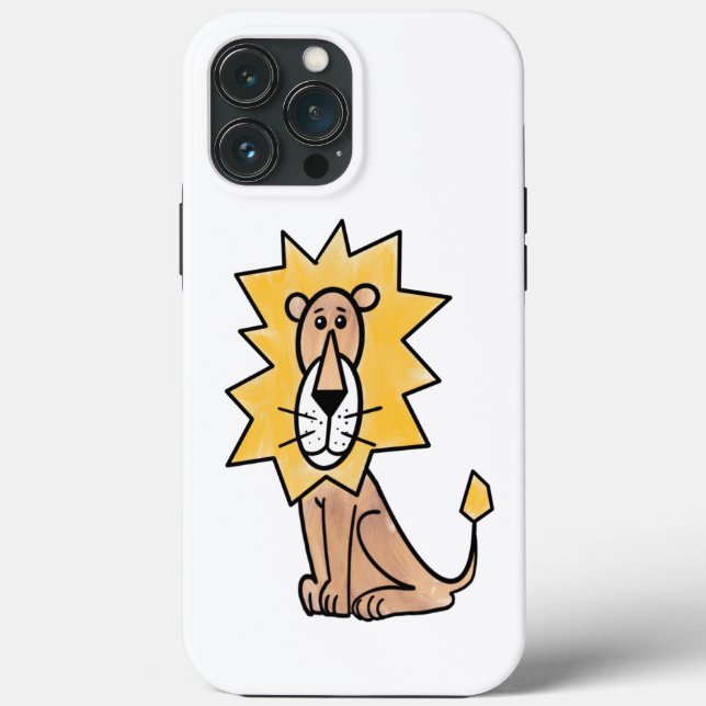 cartoon cute lion kids retro safari jungle animal  Case-Mate iPhone case (Back)