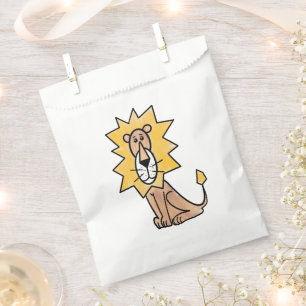 cartoon cute lion kids retro safari jungle animal favour bag