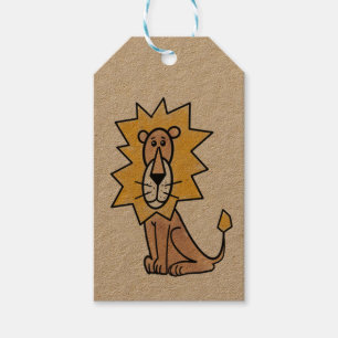 cartoon cute lion kids retro safari jungle animal  gift tags