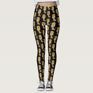 cartoon cute lion kids retro safari jungle animal leggings