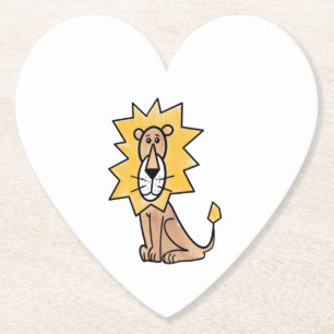 cartoon cute lion kids retro safari jungle animal paper coaster