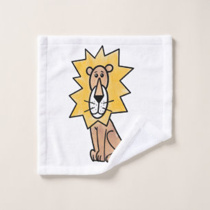 cartoon cute lion kids retro safari jungle animal  wash cloth