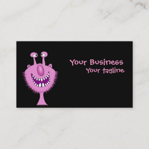 Cartoon Cute Pink Monster Business Cards Template