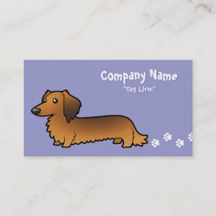 Cartoon Dachshund (longhair) Business Card