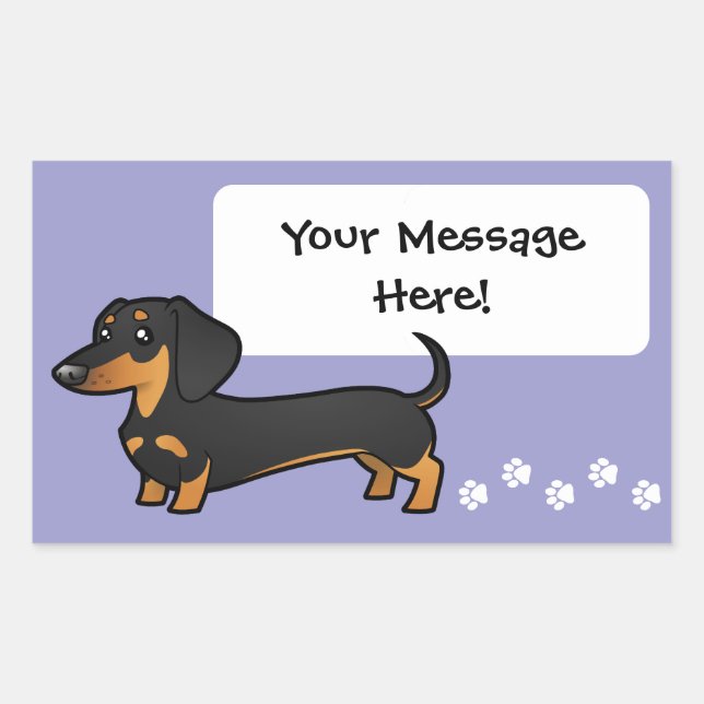 Cartoon Dachshund (smooth coat) Sticker (Front)