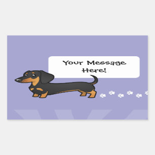 Cartoon Dachshund (smooth coat) Sticker