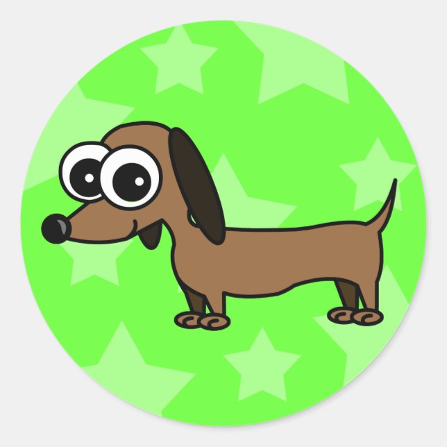 Cartoon Dachshund Stickers (Front)