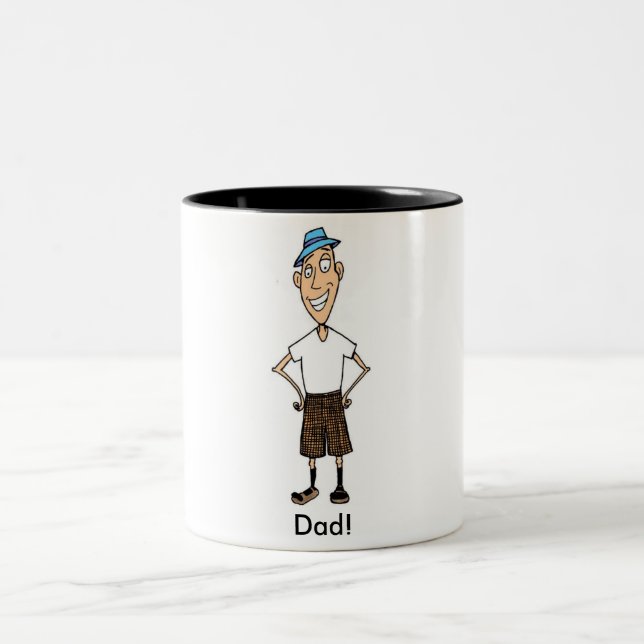 Cartoon Dad Two-Tone Coffee Mug (Center)