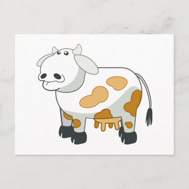 Cartoon Dairy Cow Postcard (Front)