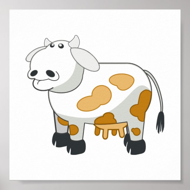 Cartoon Dairy Cow Poster (Front)