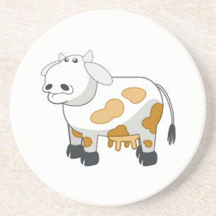 Cartoon Dairy Cow Sandstone Coaster