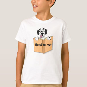 Cartoon DalmatianDog and Book Reading Custom Kids T-Shirt