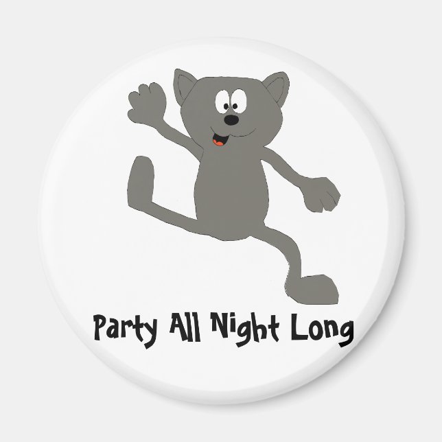Cartoon Dancing Cat Magnet (Front)