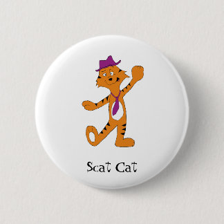 Cartoon Dancing Jazz Tiger 2 Inch Round Button