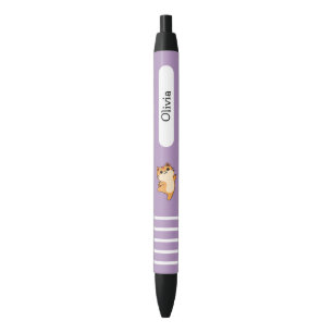 Cartoon Dancing Orange Cat, Custom, Purple Black Ink Pen