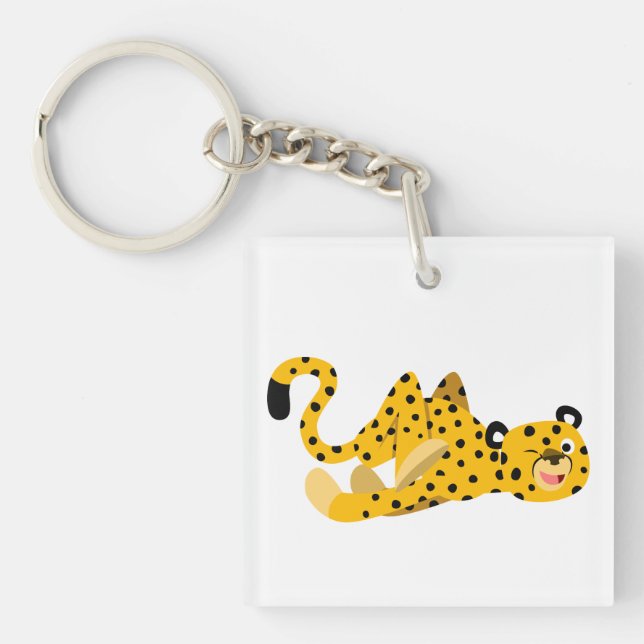 Cartoon Dashing Cute Porte - clé acrylique Cheetah (Devant)