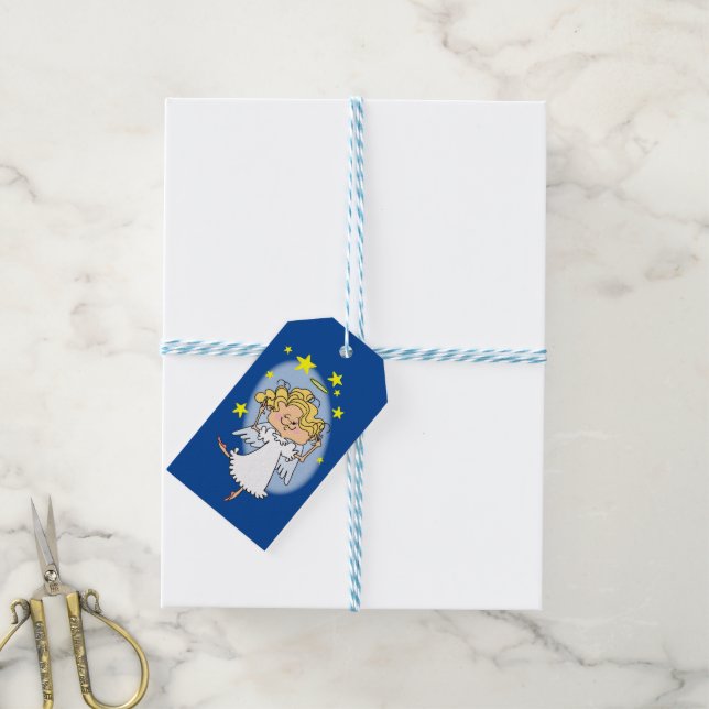 Cartoon Dazzling Angel Gift Tag (With Twine)