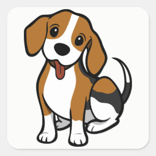 Cartoon de Chien beagle - Stickers Beagle d'amour
