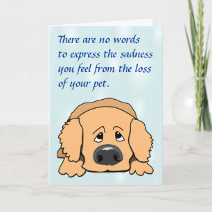 Cartoon de chien triste carte de sympathie pour an