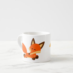 Cartoon de la flotte chic Fox Espresso Mug