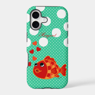 Cartoon de poisson rouge kawaii personnalisé avec