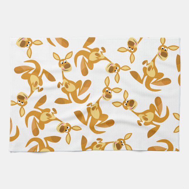 Cartoon de tambours Kangaroo Mojo Serviette de cui (Horizontal)