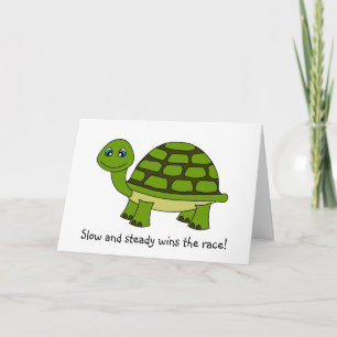Cartoon de tortue mignonne Encouragement Carte de 