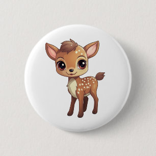 Cartoon deer illustration 2 inch round button
