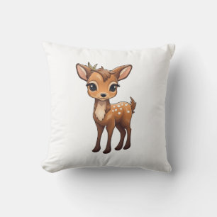 Cartoon deer illustration Throw Pillow