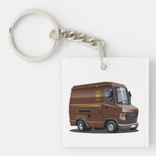 Cartoon delivery van keychain