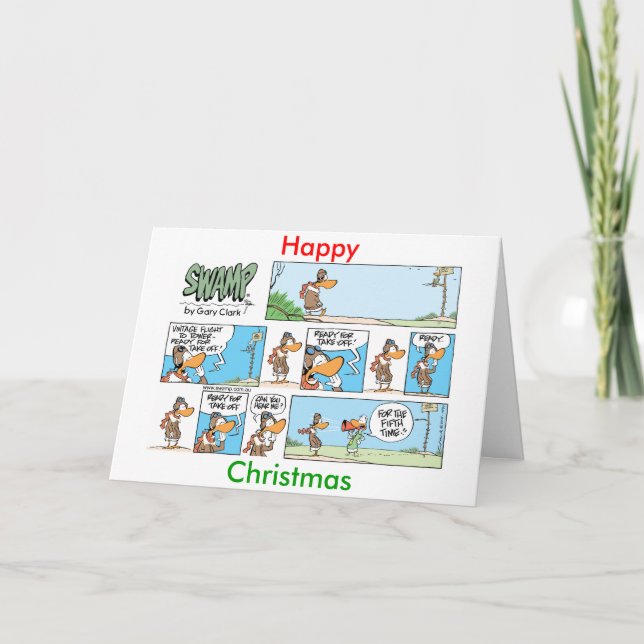 Cartoon d'Humour de l'aviation - Carte de Noël (Devant)