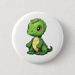 Cartoon dinosaur illustration 2 inch round button
