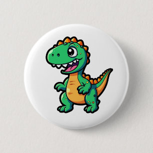 Cartoon dinosaur illustration 2 inch round button