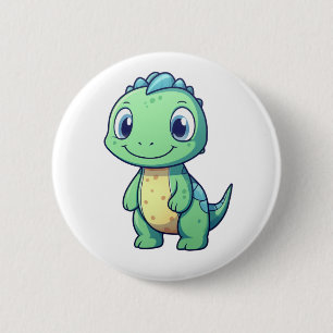 Cartoon dinosaur illustration 2 inch round button
