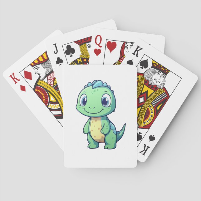 Cartoon dinosaur illustration playing cards (Back)