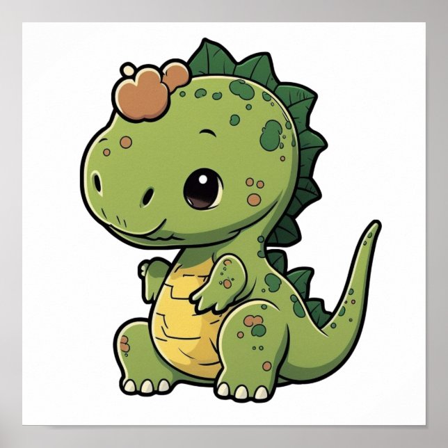 Cartoon dinosaur illustration poster (Front)