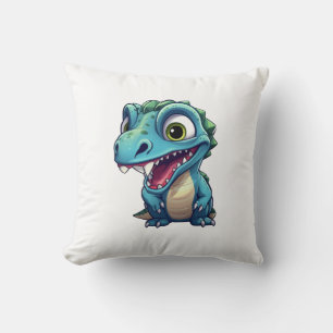 Cartoon dinosaur illustration throw pillow